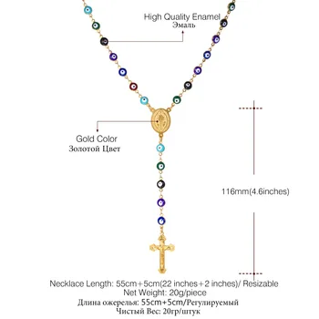 U7 Femei Colier Rozariu Catolic Roage Cadou Din Oțel Inoxidabil /Aur Clasic Margele Rozariu Y Colier Crucifix Bijuterii N563
