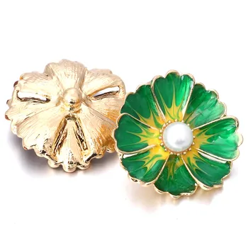 10buc/lot Ginger Snaps 4 Culori de Flori 18mm Metal Snap Butonul Bijuterii Colorate Pentru DIY Brățară Femeie VN-2049*10