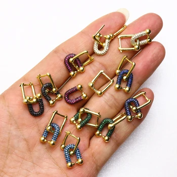 5 perechi U Cercei Cârlig cercei moda bijuterii cercei pentru femei se amestecă culorile de cristal bijuterii 51046
