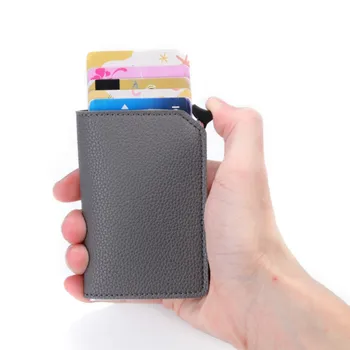 Bycobecy Moda RFID Portofel Subțire Automată Pop-up din Aluminiu Card de Credit Caz Solid Anti Rfid Protecția Card Bancar Titularul Pungă