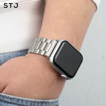 STJ din Oțel Inoxidabil Curea Pentru Apple Watch Band Serie SE/6/5/4/3/2/1 38mm 42mm Sport Metal Watchband Pentru iwatch 40mm 44mm