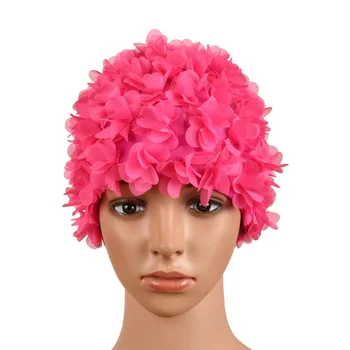 1buc tridimensional petale de flori doamnelor capac de înot de Epocă Florale de Înot Pălărie de Flori cască de Baie