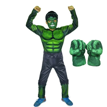 Copii Musculare Hulk Cosplay, Costume de Haine Cu Mănuși Copil Captain America ironman Super-Erou de Halloween pentru Copii Cadou de Ziua