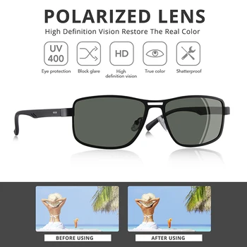 AOFLY DESIGN de BRAND Polarizat ochelari de Soare Pentru Barbati 2020 Pătrat Cadru Metalic Noapte Driver de Pescuit Ochelari de Soare de sex Masculin zonnebril heren