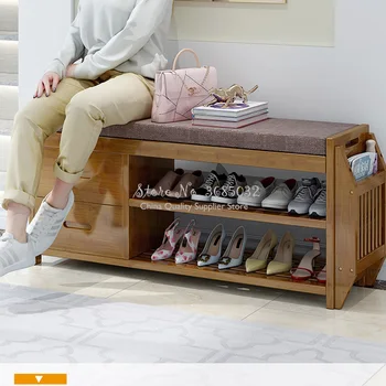 Lemn masiv Pantofi Bancă Ușa Pantofi Scaun Acasă Nordic Minimalist Modern, Dormitor Machiaj Scaune pantofi organizatorii shoe rack cabinet