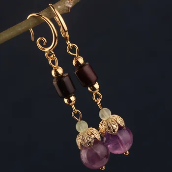 Retro cercei pentru femei de moda stil național cercei simple bijuterii cercei noi violet cercei