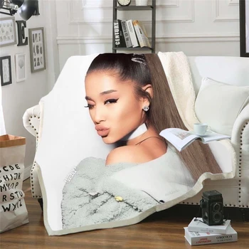 Ariana Grand Fleece Pătură Pluș Imprimate 3d pentru Adulti Canapea Sherpa Fleece Cuvertură Folie Arunca Pătură stil-10