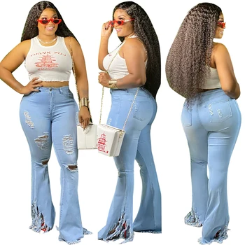 2020 Femei Pantaloni de Blugi de Moda Solid Clopot-fund Gaura Pantaloni Slim Femei Solid Lady Full Lungime Pantaloni Fierbinte 2020