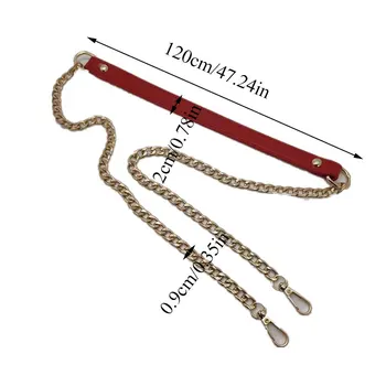 120cm Sac Înlocuirea Lanțului de Metal+PU Geantă din piele, Curele pentru DIY Geantă de mână Mânere Bretele Accesorii geanta Mânere
