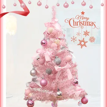 #48 Ornamente de Crăciun, Pom de Crăciun Roz Flocking Copac Pachet de Anul Nou Crăciun Decoratiuni Pentru Casa новогодний декор