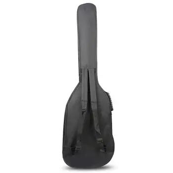 Negru Impermeabil Curele Dublu Bass Rucsac Sac de Concert Caz pentru Chitara Bass Electrica 5mm Grosime Burete Căptușit