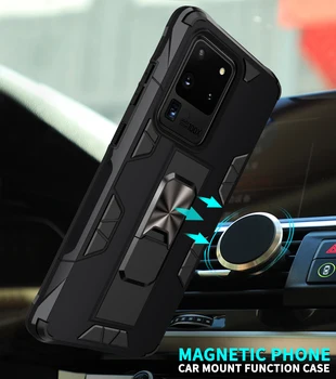 Magnetic de Montare în Mașină Caz pentru Samsung Galaxy S20 Ultra S10 S10e lite S8 S9 Plus Caz Militare de Protecție Kickstand Huse de Telefon