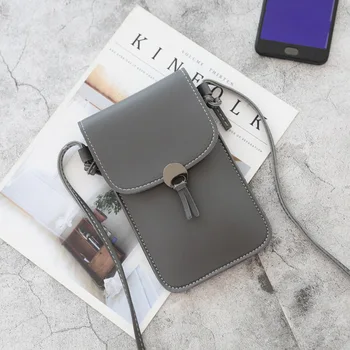 Femei Touch Screen telefon Mobil pungă transparentă simplu sac nou hasp cruce portofele Smartphone de Umăr din Piele genți de mână de lumină