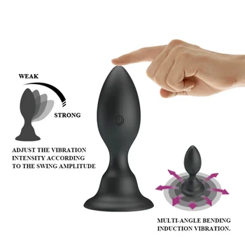Puternic Îndoire Inducție Vibrații Anale, Vibratoare Jucarii Sexuale Pentru Adulți Silicon Vibratoare, Butt Plug Cu Puternice Suctoin Bază
