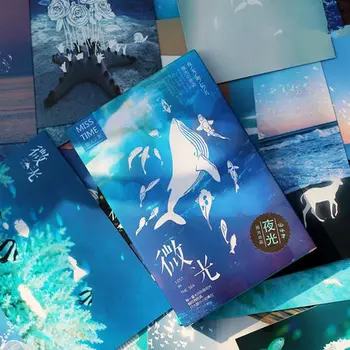30 coli/LOT Ocean Blue Whale Island /Felicitare/Doresc/Card de Crăciun și cadouri de Anul Nou