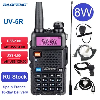 8W Baofeng UV 5R Portabile Walkie Talkie de Emisie-recepție 10KM Dual Band VHF UHF Două Fel de Radio Transmițător Ham Radio CB Statia UV5R