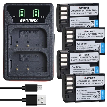 Batmax D-LI90 D-Li90 Baterie+LED Dublu Încărcător cu Tip C Port Pentru PENTAX K-7, K-7D K-5, K-5 II 645D K01 K-3 K-3 II 645Z L15