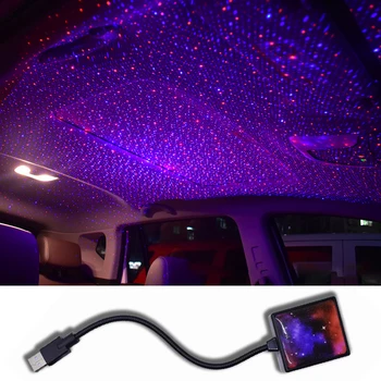 USB Led-uri Auto de Interior Acoperiș LED Star Lumina de Noapte Atmosferă Cerul Înstelat Proiector Lampa cu Lumini Auto Interior Lămpi Decorative