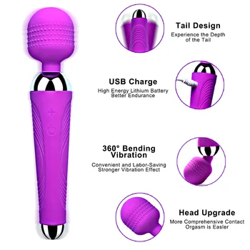 Wireless Dildo-uri AV Vibrator Baghetă Magică pentru Femei Clitorisul Stimulator USB Reîncărcabilă aparat de Masaj Jucarii Sexuale pentru Musculare Adulți