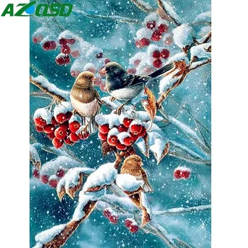 AZQSD 5d Diy Diamant Mozaic Snow Bird de Diamant Pictura Animal Diamant Broderie Iarna Cruce Cusatura de lucru Manual Decorațiuni interioare