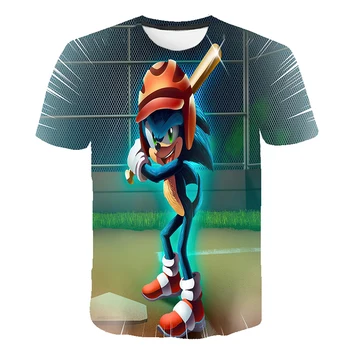 Sonic Ariciul tricou Copii Sport T-shirt Boys Desene animate tricouri Imprimate 3D Sonic t-shirt pentru Copii Moda Topuri Casual