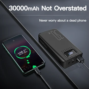 Banca de putere 30000mAh Rapid Incarcator PowerBank 18W PD QC3.0 Rapid Încărcător de Încărcare LED Poverbank Pentru iPhone 12 Xiaomi Samsung