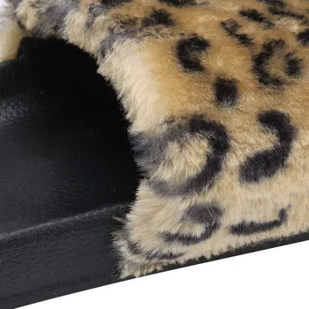 SAGACE Dormitor Papuci Femei Doamnelor Glisante Leopard Pufos Papuci Femei Faux Blana Plat, Papuci de Casă Flip Flop Sandale Femei Cadou