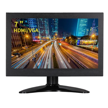 Monitor 7 Inch monitor LCD Full HD 1024x600 monitor Portabil Intrare AV/VGA/HDMI/BNC Negru Coajă de Metal pentru PS3/xbox PC