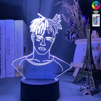 Rapper American XXXTentacion Figura 3D Led Lumina de Noapte Rece de Dropshipping Cameră Decor de Lumină pentru Birou, pe Masa din Dormitor