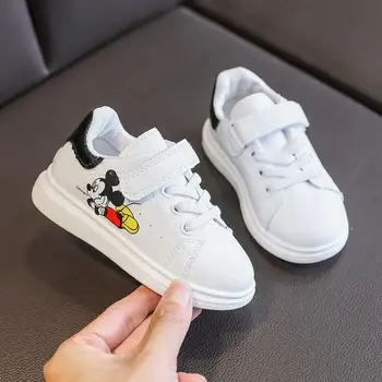 Disney Desene animate pentru Copii Mickey Pantofi Casual Fete Printesa pu Moale Baieti draguti Pantofi de Sport pentru copil cadou