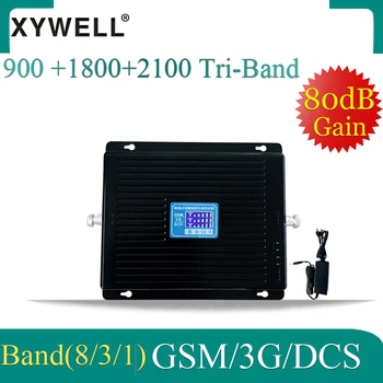 80 db Gain amplificator de semnal gsm 900 1800 2100 mhz 2G 3G 4G Tri Band Mobil Semnal de Rapel WCDMA, LTE Celulară GSM Amplificator