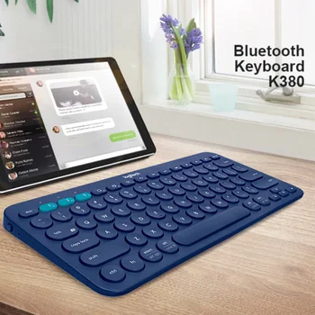 Logitech K380 Multi-Device Bluetooth Wireless Keyboard Portabil Ultrathin Dezactiva Tastatura pentru Mac Windows pentru iPad Android Tablet PC