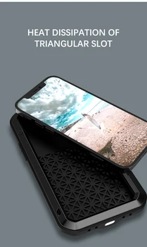 DRAGOSTEA MEI Compatibil pentru iPhone 12 Pro Max Caz,Aluminiu Metal Gorilla Glass rezistent la Șocuri Militare Grele Coperta