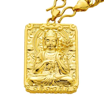 De înaltă Calitate Natural Unic aur de 24K Sculptate Buddha Norocos Amuleta Pandantiv Colier Pentru Femei Barbati Thailanda Amulete, pandantive Bijuterii
