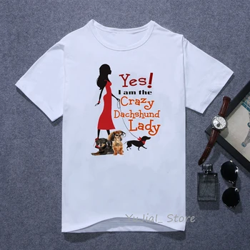 Femeile amuzant grafic t shirt drăguț nebun teckel/bulldog/Chihuahua, câine doamna tricou iubitor de câine cadou femei t-shirt tumblr haine
