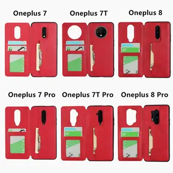 Telefon mobil Caz pentru Oneplus 7 7T 8 Pro 1+7 T Pro din Piele Capacul din Spate 1+7T TPU Coque Ultra-subțire Magnetic Saci