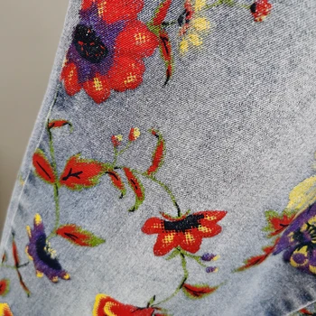 Femei Blugi Cu Talie Înaltă, Subțire Vrac Pantaloni Harem Coreeană Stil Vintage Florale Imprimate Casual Feminin De Mult Pantaloni Din Denim 2020 Moda
