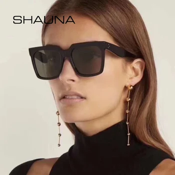 SHAUNA Supradimensionat ochelari de Soare Patrati de Femei de Moda Decorare Unghii Gradient Ochelari de Soare Barbati