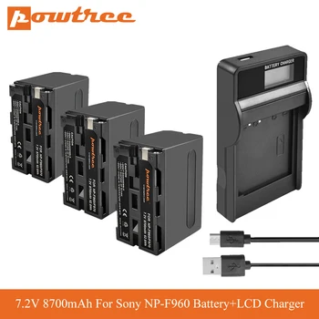 8700mAh NP-F970 NP-F960 NP-F970 Baterii cu Indicator LED de Putere +LCD Încărcător Rapid pentru SONY HVR-HD1000 HVR-HD1000E HVR-V1J L7