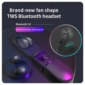 INTKOOT Bluetooth Wireless Căști Originale Casti CONDUS F7 TWS Ventilator Cu Ventilator Portabil de Încărcare Cutie Lanterna Touch Cască
