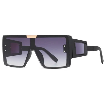Supradimensionat Ochelari de cal Pătrat ochelari de Soare pentru Femei Brand Steampunk-O singură Bucată de Sus Plat ochelari de Soare Vintage Mare Cadru Ochelari de soare UV400