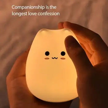 LED Lampa de Noapte Decora Birou Lumină Baterie Vis Pisica Drăguț 7 Colorat de Vacanță Creative Sleepping Bec Pentru Dormitor Copil Luminar