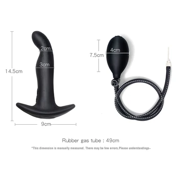 Silicon negru Gonflabile Anal Plug Expandable Butt Plug cu Pompa Adult Sex Produs Jucării Erotice pentru Cupluri, Femei de sex Feminin Gay