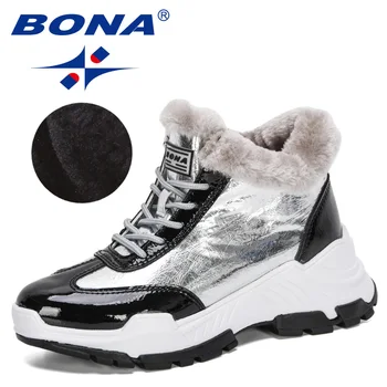 BONA 2020 Noi Designeri Mare Sus Cizme de Iarna Cald pentru Femei Pantofi de Zăpadă Cizme de Pluș Femeie Fund Gros Platforma Încălțăminte Feminimo