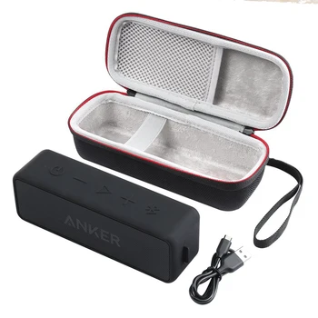 Călătorie Greu EVA Cazuri Pentru Anker SoundCore 2 fără Fir Bluetooth Boxe Cu Plasă Dublă de Buzunar Cabluri Audio Cu Curea cu Fermoar Geanta