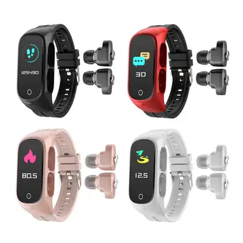 2020 N8 Nou Ceas Inteligent Bărbați Femei set cu Cască Bluetooth Apel Muzica Bratara TWS Cască de Fitness Tracker Sport Brățară Inteligent