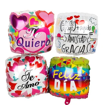 30pcs 18inch spaniolă Feliz dia Te amo formă pătrată baloane cu heliu Mama consumabile partid ziua de nastere Dragoste de nunta Globos Mama cadouri