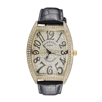 HIP HOP Ceas de Aur pentru Bărbați Piața Diamant Bărbați Ceasuri de Top de Brand de Lux de Gheață Afară de sex Masculin Cuarț Ceas Calendar, Ceas Barbati, Ceas