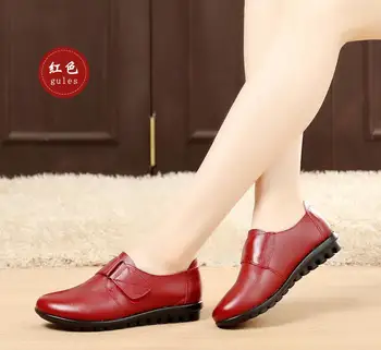 De înaltă Calitate din Piele Balerini Femei Pantofi de Primăvară Cârlig Buclă de Mari Dimensiuni 35-43 de sex Feminin Pantofi din Piele 2020
