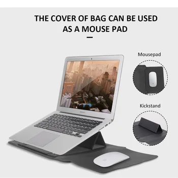 4 în 1 set suport pentru Laptop Geanta din Piele PU Sac de Maneca Caz De Maneca Geanta Pentru Notebook-uri Macbook air 11 12 13.3 15.6 inch Caz